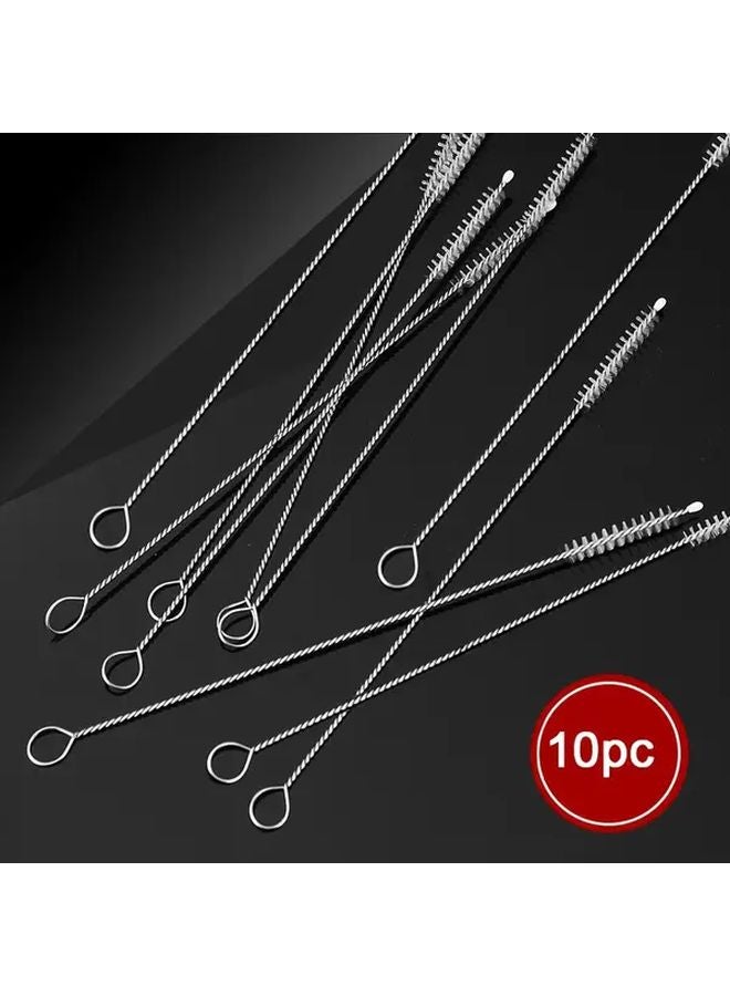 10pcs Bendable Stainless Steel Straw And Bottle Cleaning Brushes With Long Handle - Image 3